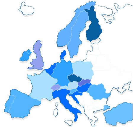 Klikací mapa, Evropa