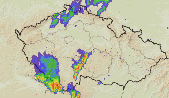 Předpověď počasí podle meteoradaru